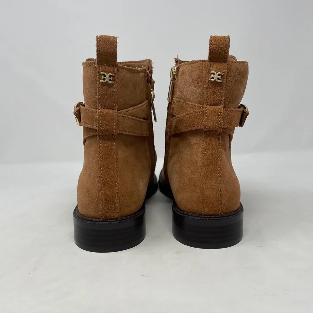 Sam Edelman Nolynn Buckle Zipper Ankle Boots in Saddle Suede - NWT - Picture 7 of 13